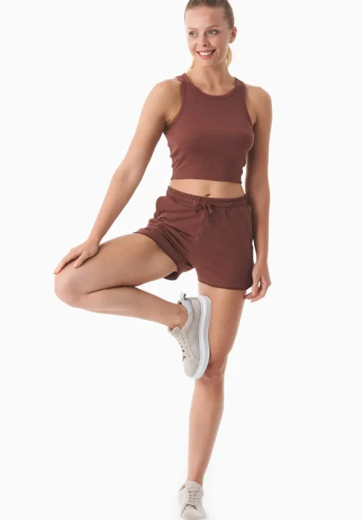 Sanndra Light Organic Cotton Sweatshorts Coffee Brown<ORGANICATION Best