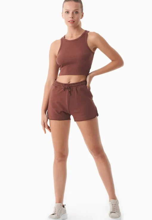 Sanndra Light Organic Cotton Sweatshorts Coffee Brown<ORGANICATION Best