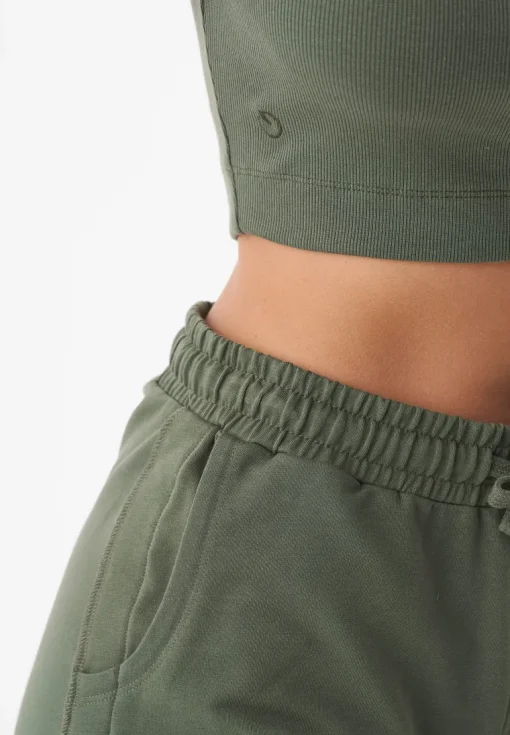 Sanndra Light Organic Cotton Sweatshorts Olive<ORGANICATION Cheap