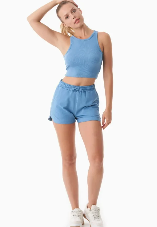 Sanndra Light Organic Cotton Sweatshorts Blue Fog<ORGANICATION Clearance