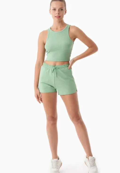Sanndra Light Organic Cotton Sweatshorts Mineral Green<ORGANICATION Clearance