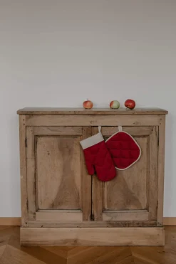Santa Claus Linen Oven Mitt & Pot Holder Set<Laume linen Store