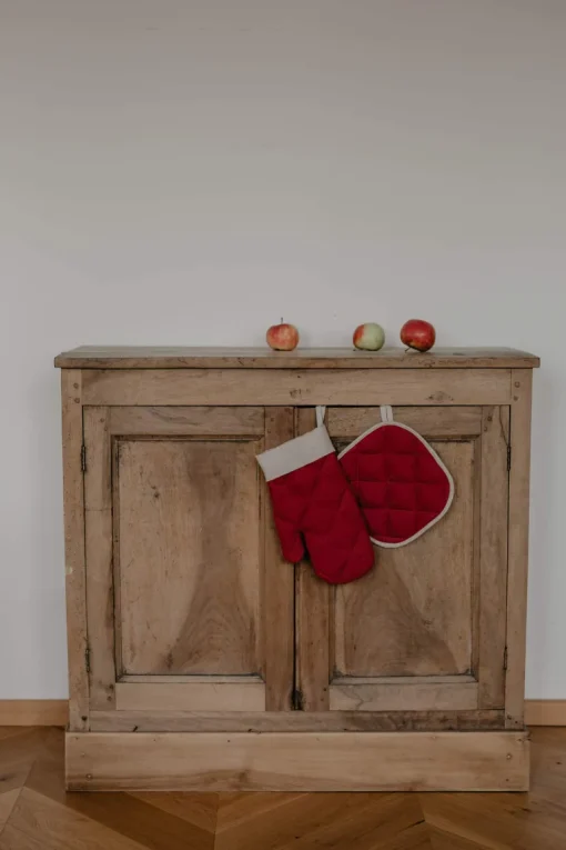 Santa Claus Linen Oven Mitt & Pot Holder Set<Laume linen Store