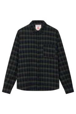 Santi Organic Cotton Flannel Shirt Navy Check<KOMODO Best