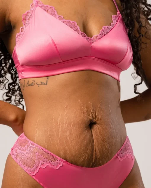 Satiini-Pitsi Bralette Bubblegum Pinkki<UNDERSTATEMENT Sale