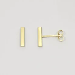 Satin Bar Stud Earrings<fejn jewelry Shop