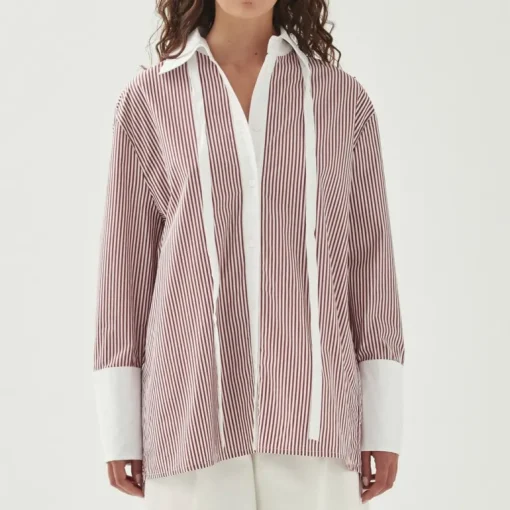 Sempe Red Stripes Shirt<ALOHAS Hot