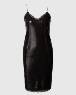 Sequin Mesh Slip Mekko Musta<UNDERSTATEMENT Best Sale
