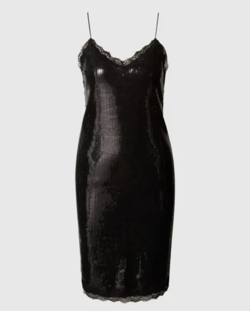 Sequin Mesh Slip Mekko Musta<UNDERSTATEMENT Best Sale