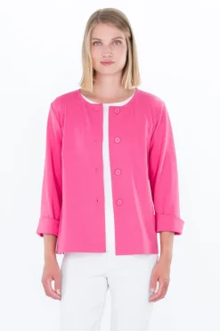 Serata Knit Jacket Pink<FALLA FINLAND Clearance