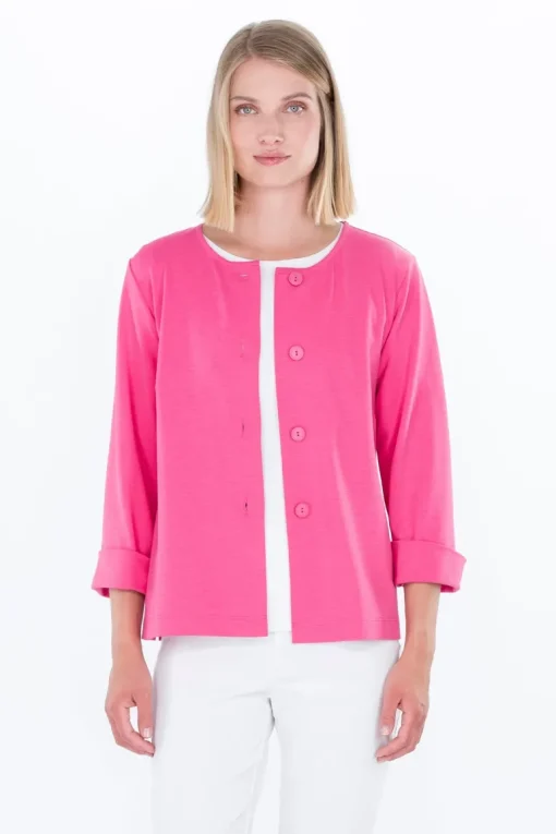 Serata Knit Jacket Pink<FALLA FINLAND Clearance
