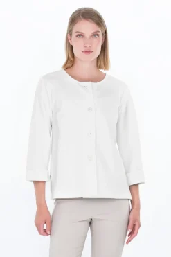 Serata Knit Jacket White<FALLA FINLAND Flash Sale