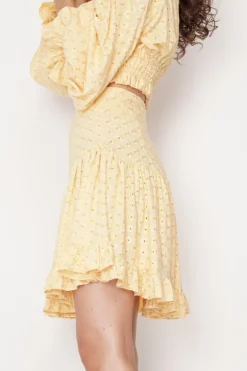 Serena Mini Skirt Yellow<ANGELL Clearance
