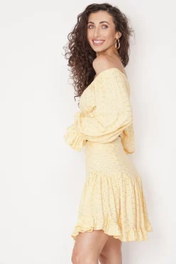 Serena Mini Skirt Yellow<ANGELL Clearance
