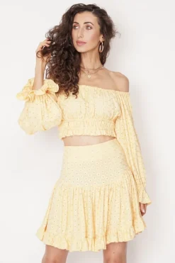 Serena Mini Skirt Yellow<ANGELL Clearance