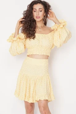 Serena Mini Skirt Yellow<ANGELL Clearance