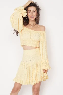 Serena Mini Skirt Yellow<ANGELL Clearance