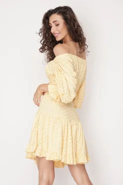 Serena Mini Skirt Yellow<ANGELL Clearance