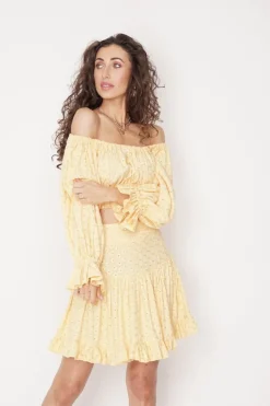 Serena Mini Skirt Yellow<ANGELL Clearance