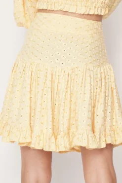 Serena Mini Skirt Yellow<ANGELL Clearance