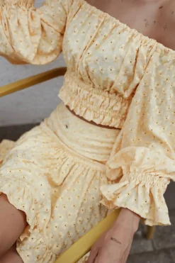 Serena Mini Skirt Yellow<ANGELL Clearance
