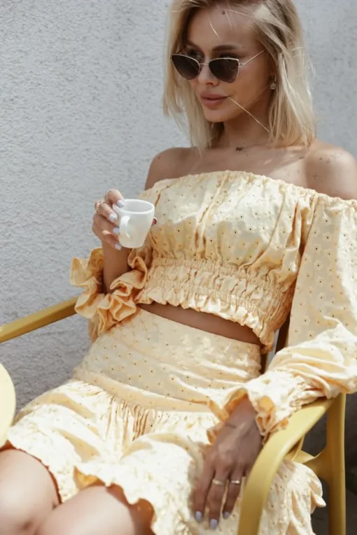 Serena Mini Skirt Yellow<ANGELL Clearance