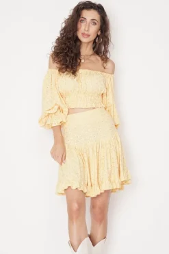 Serena Mini Skirt Yellow<ANGELL Clearance