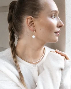 Serenity Hoops White/Gold<NAKU Jewellery Best Sale