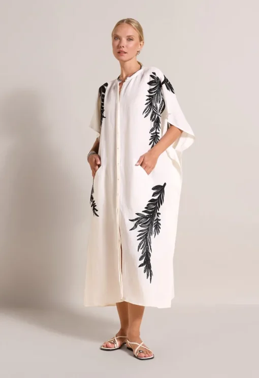 Serina Kaftan Dress Antique White<Scarlett Poppies Store