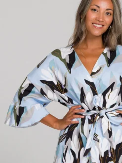 Shana Kietaisumekko/Takki Flowertile Blue<Aarrelabel New