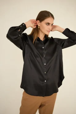 Silk Shirt Black<Enteliér Fashion