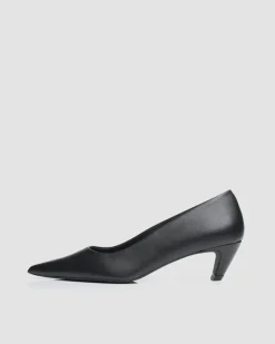 Siren Kitten Heels Vegea Grape Leather Black<BOHEMA Hot