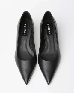 Siren Kitten Heels Vegea Grape Leather Black<BOHEMA Hot