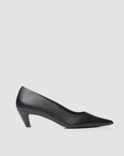 Siren Kitten Heels Vegea Grape Leather Black<BOHEMA Hot