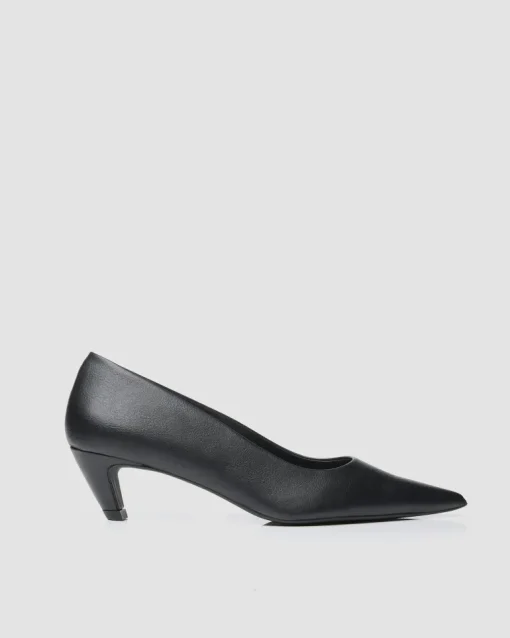 Siren Kitten Heels Vegea Grape Leather Black<BOHEMA Hot