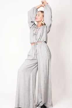 Skye Tie Blouse Grey<ANGELL Store