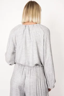 Skye Tie Blouse Grey<ANGELL Store