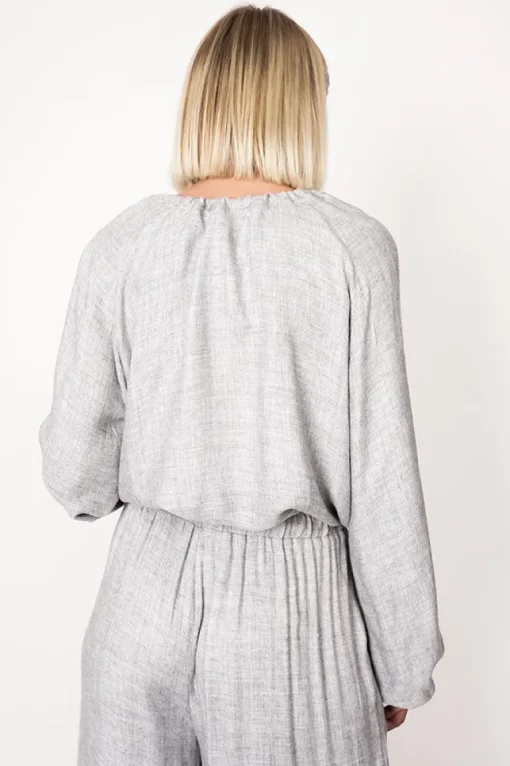 Skye Tie Blouse Grey<ANGELL Store