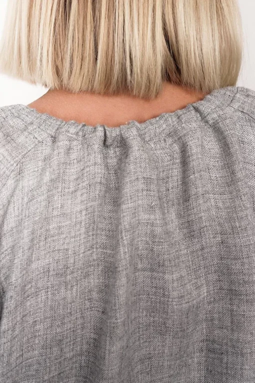 Skye Tie Blouse Grey<ANGELL Store