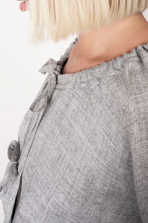 Skye Tie Blouse Grey<ANGELL Store