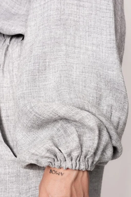 Skye Tie Blouse Grey<ANGELL Store