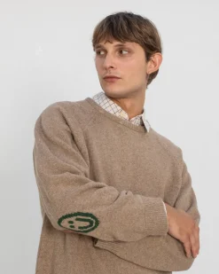 Smiley Knit Sweater Beige<Rotholz Outlet