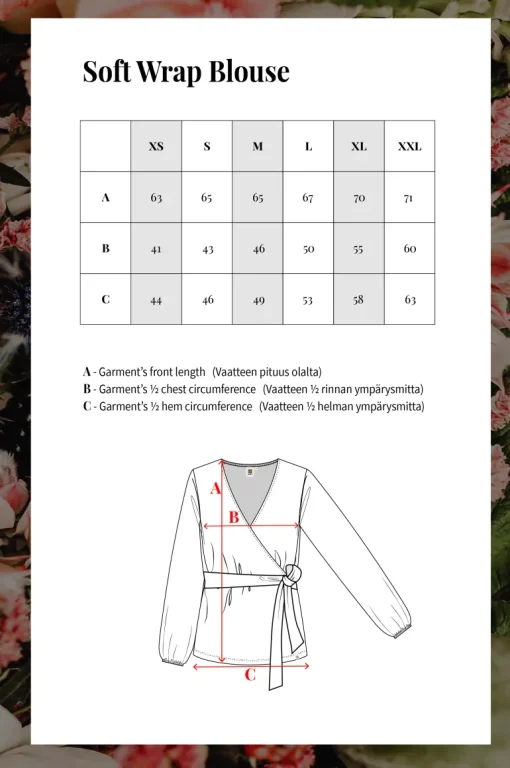 Soft Wrap Blouse Blooming Forest<KAIKO Hot