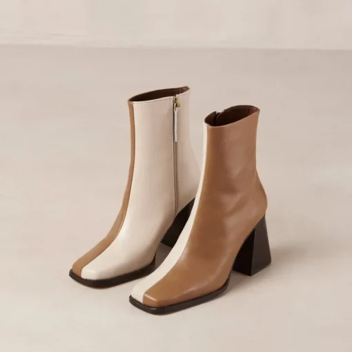 South Kaksiväriset Nahka Nilkkurit Ruskea & Beige<ALOHAS Outlet