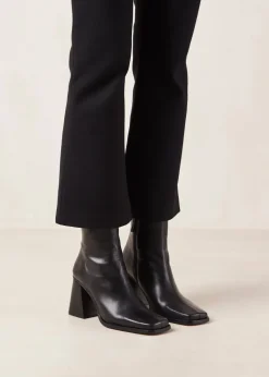 South Leather Ankle Boots Black<ALOHAS Flash Sale