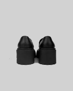 Squared Chunky Loafers Black Vegan Women's Loafers Shoes<BOHEMA Sale