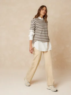 Striped T-Shirt Grey<INDIu0026COLD Best