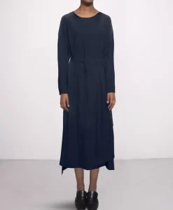 Long Silk Dress Navy<Studio Heijne Discount