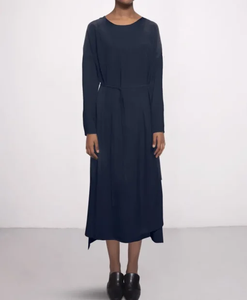 Long Silk Dress Navy<Studio Heijne Discount