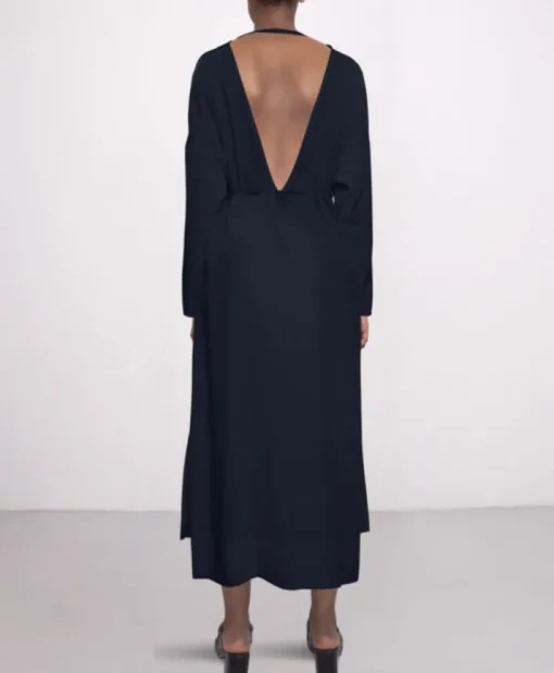 Long Silk Dress Navy<Studio Heijne Discount